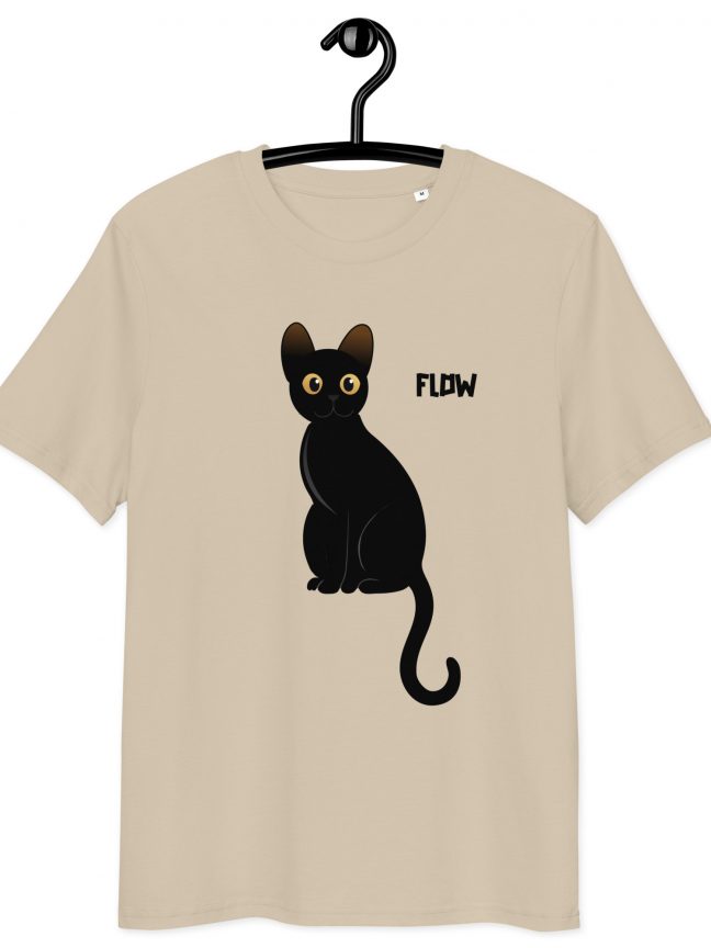 T-Krekls ar melnu populāru kaķi no filmas